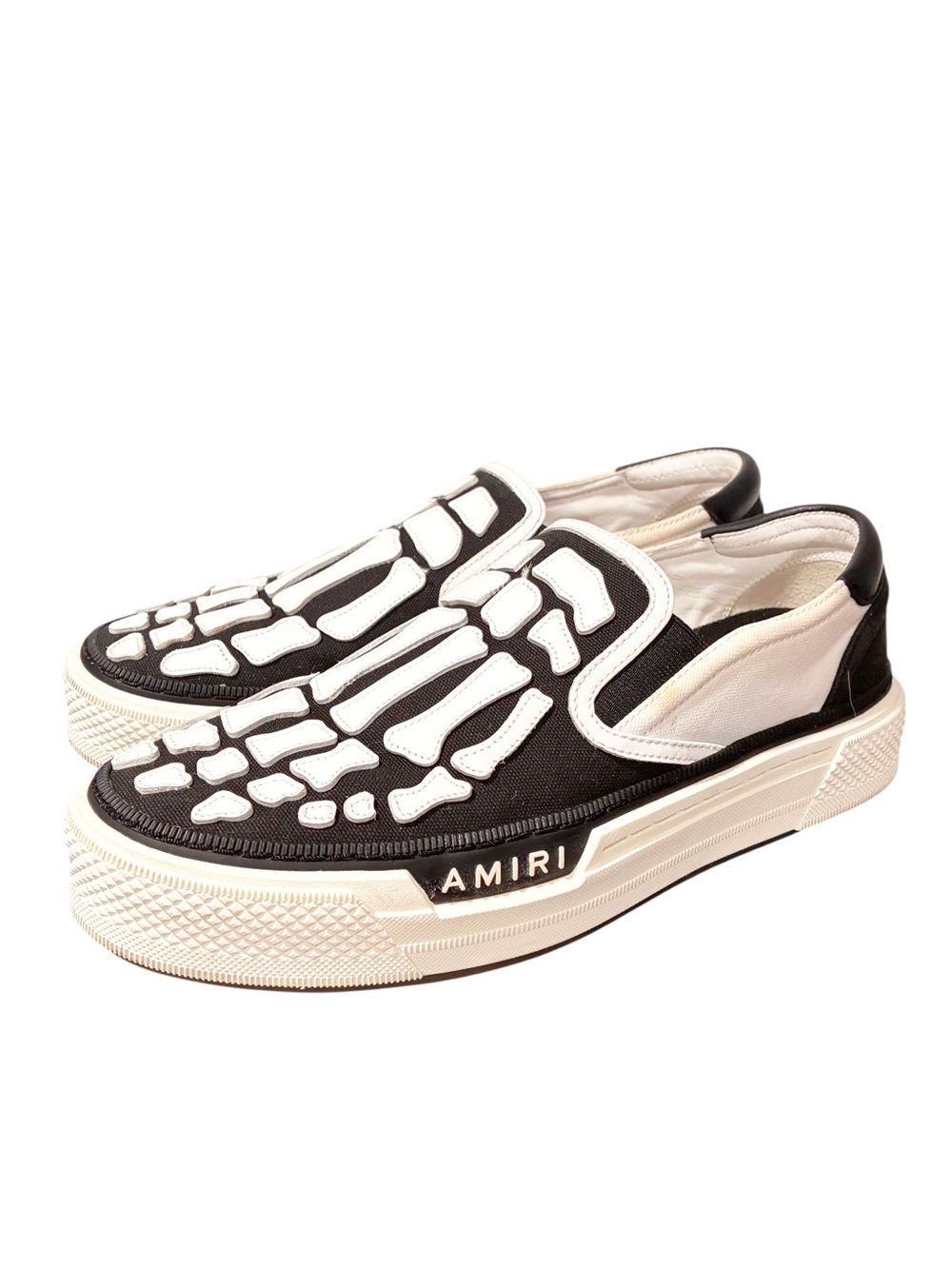 Amiri Skel Top Men's Slip On Sneakers Size 43 US Size 10 White Black